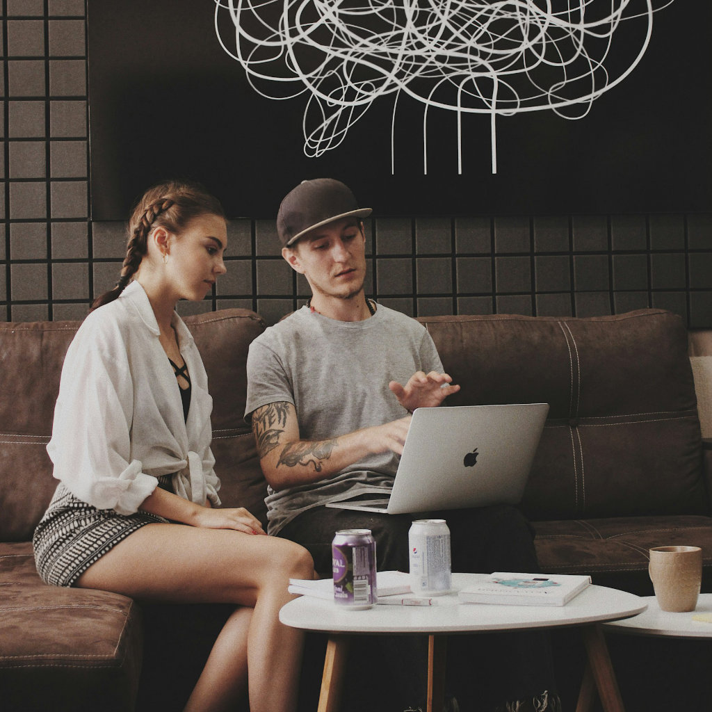 Team collaborating on technology